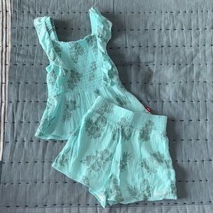 Levi's Kids Aqua Floral Short Set